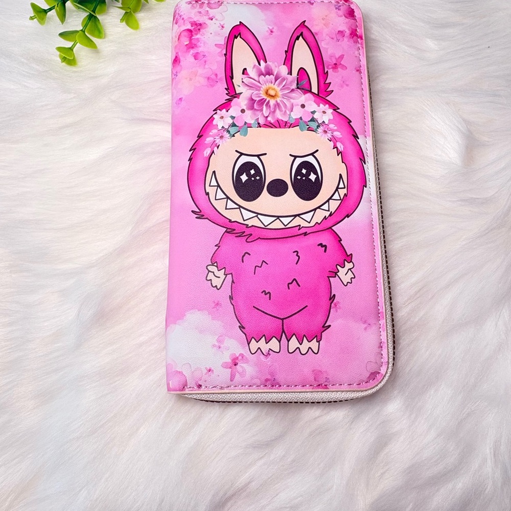Pink Labubu Long Zippy Wallet - Picture 4 of 8
